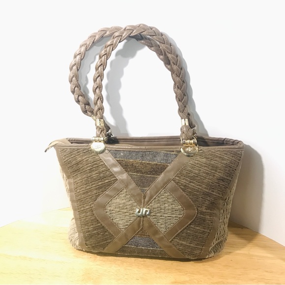 Pier Giorgio Italy Vintage Tapestry Carpet Handbag Shoulder Bag Purse Beige - Picture 2 of 16